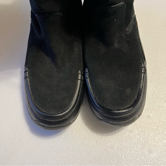 Lands End boots Suede Leather WOOL LINED LEATHER SNOW Black SIZE 9 - Picture 5 of 6